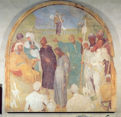 Christ before Pilate (lunette from the fresco cycle of the Passion, 1523-6) by Jacopo Pontormo